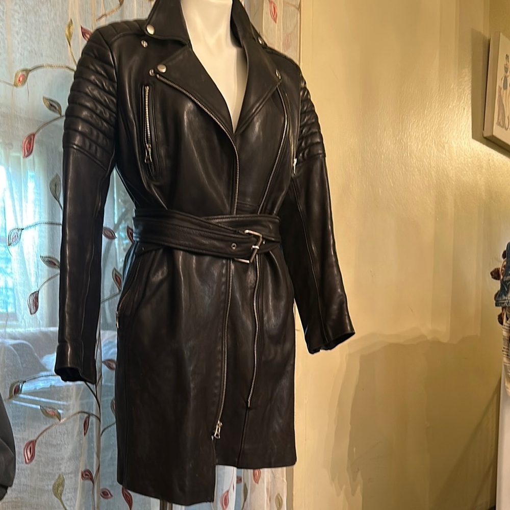 Gap Leather Long Moto Jacket - image 4